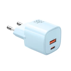 XMART USB TYPE-C CHARGER+1X USB BLUE 12V QC4,0+PD  33W  GAN