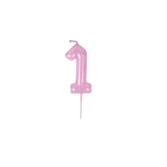 PARTY GO СВЕЩИЧКА ЗА РОЖДЕН ДЕН ЦИФРА 1.6 CM РОЗОВА