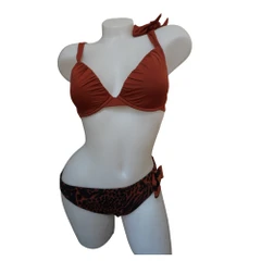 Бански костюм, Rasurel, BAHIA R21250, Комплект от две части, Черно, Кафяво 75В, 42