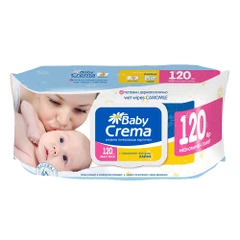 Мокри кърпички Baby Crema Maxi Pack, С аромат на Лайка, 120бр