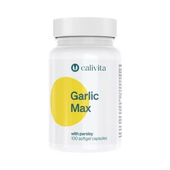 Обезмирисен чесън - Calivita GARLIC MAX - екстракт чесън и магданоз - 100 желатинови капсули