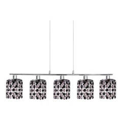 Полилей хром с кристали, 5х40W GU9, Royal Candellux