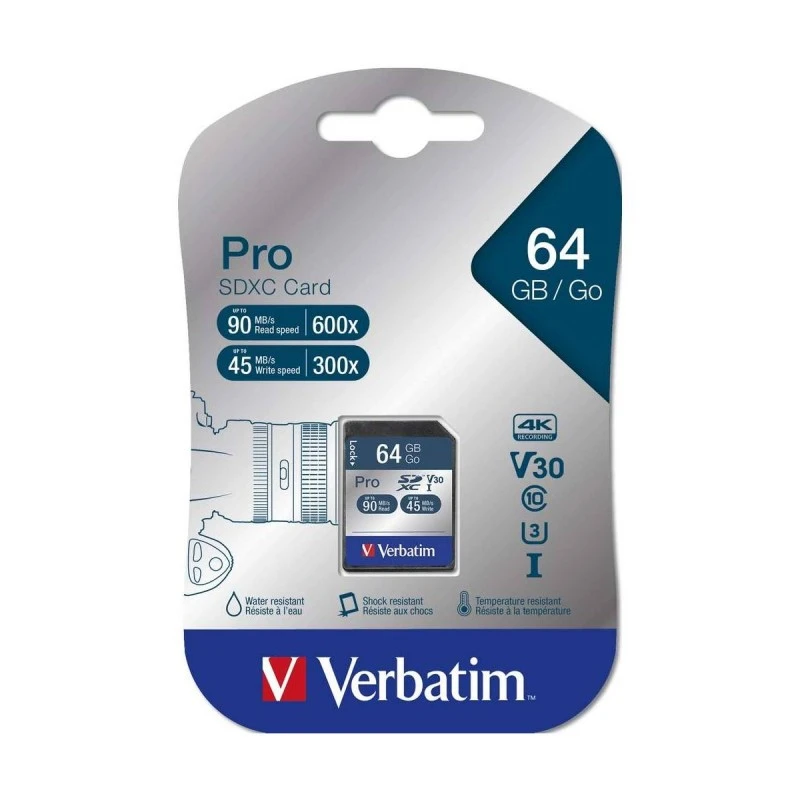 VERBATIM 47022 SDXC PRO UHS-I 64GB CLASS 10